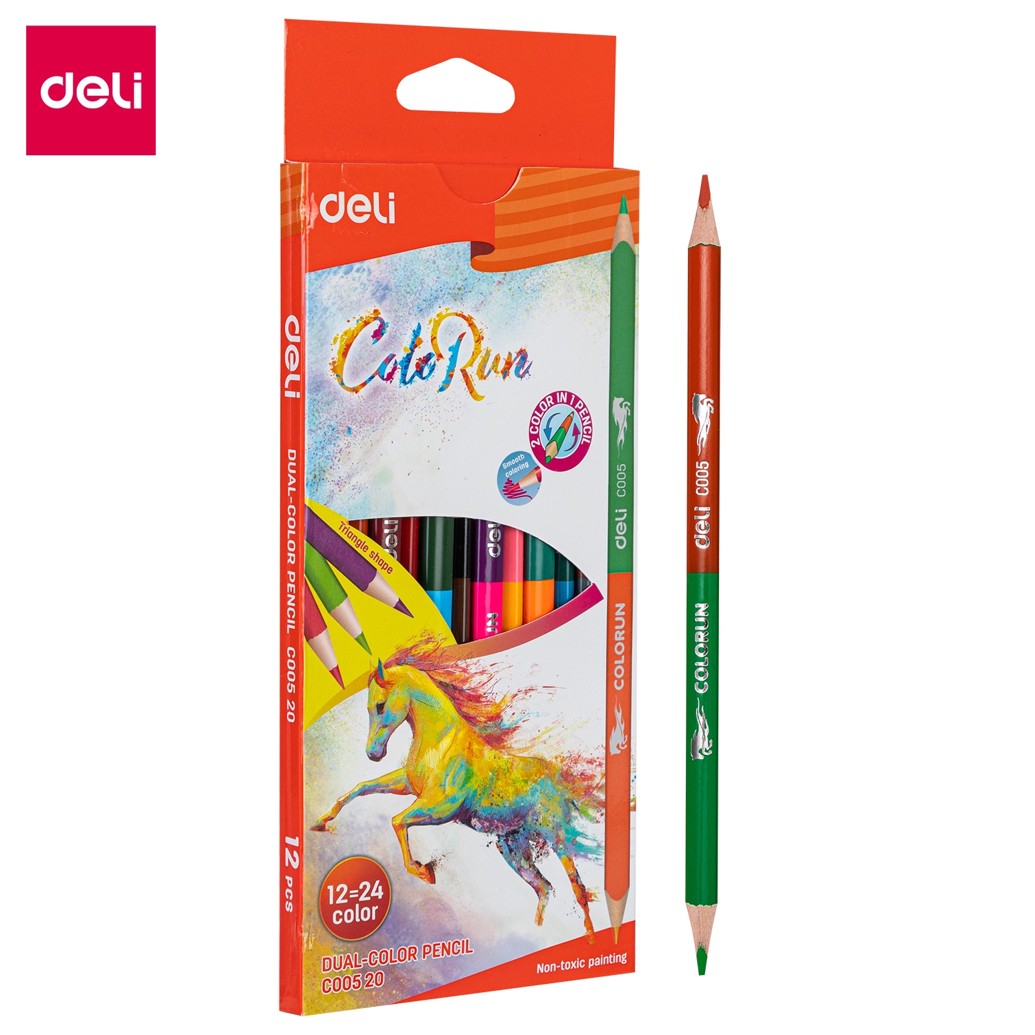 Deli Bi Colour Pencil Full 12 Colours
